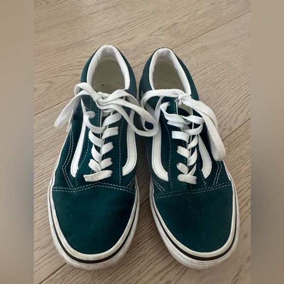 Kids Vans Green Old Skool Shoes Size 5 Big Kid - Picture 1 of 9